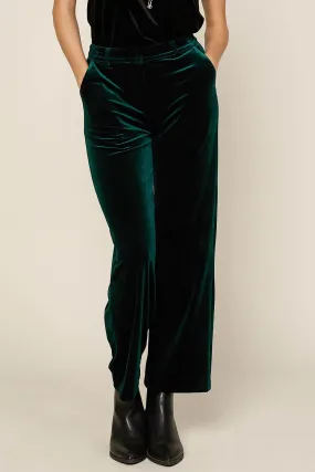 VELVET WIDE LEG PANTS