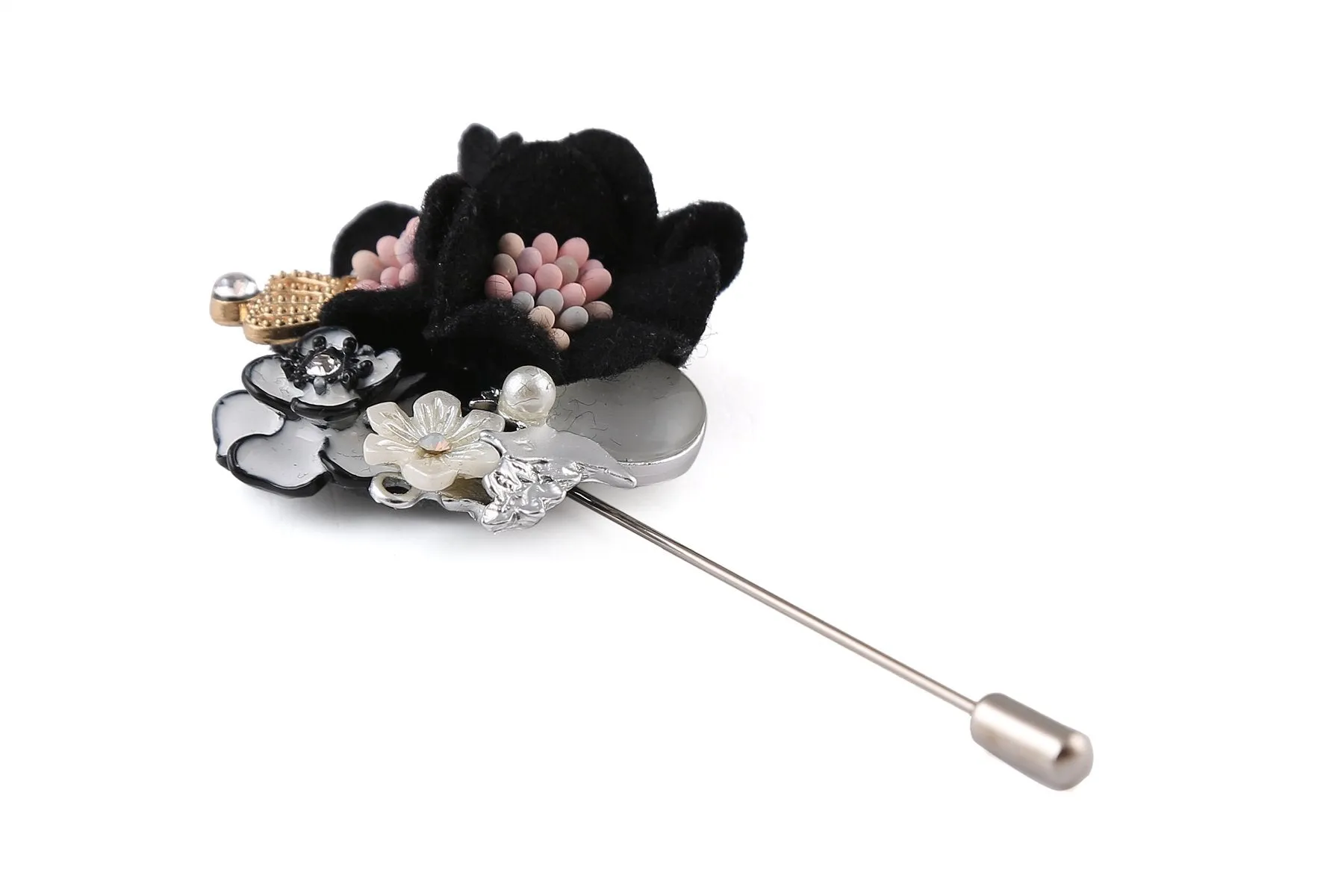 All In One Decorative Flower Lapel Pin