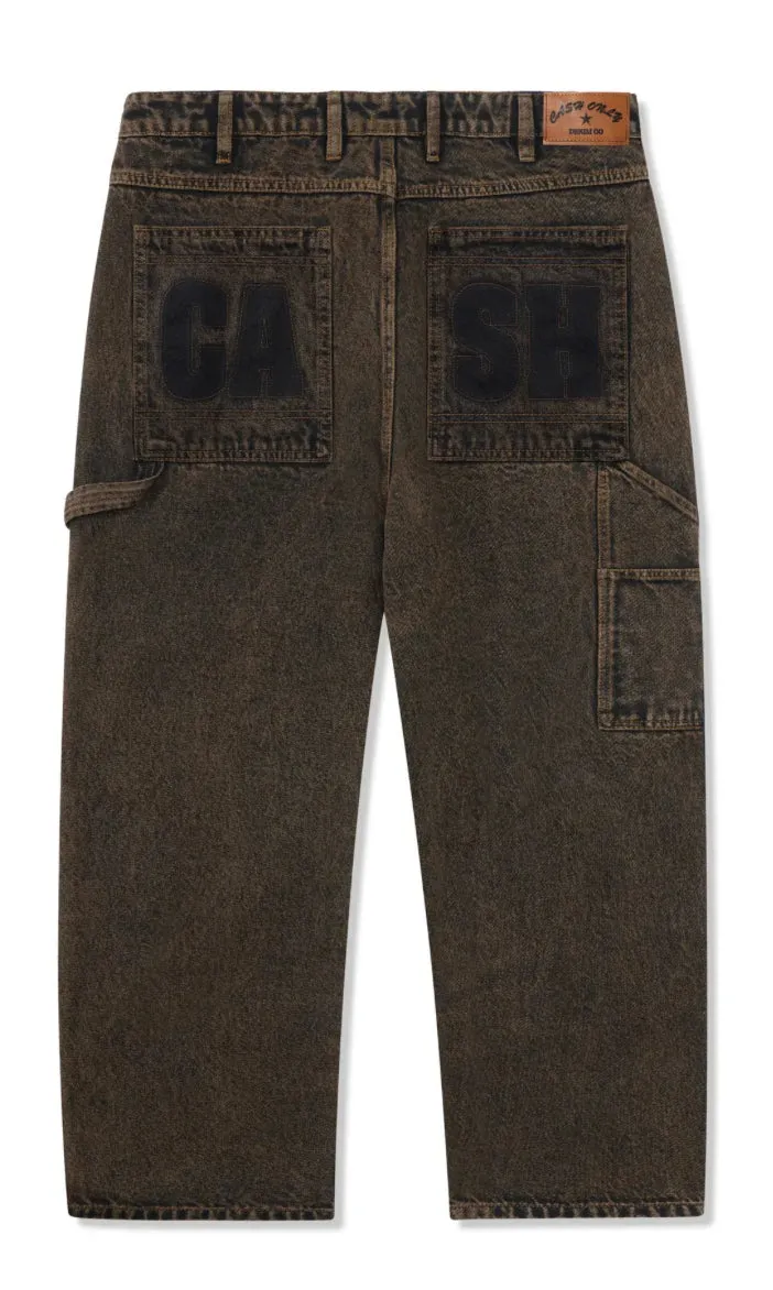 Cash Only Blockout Denim Jeans / Acid Washed Brown