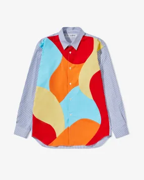 CDG Shirt - Men's Curved Patchwork Shirt - (Mix)