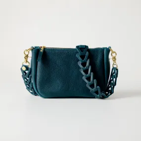 Dark Teal Bulldog Medium Crossbody Bag