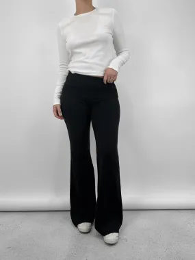 Fold Over Knit Flare Pants