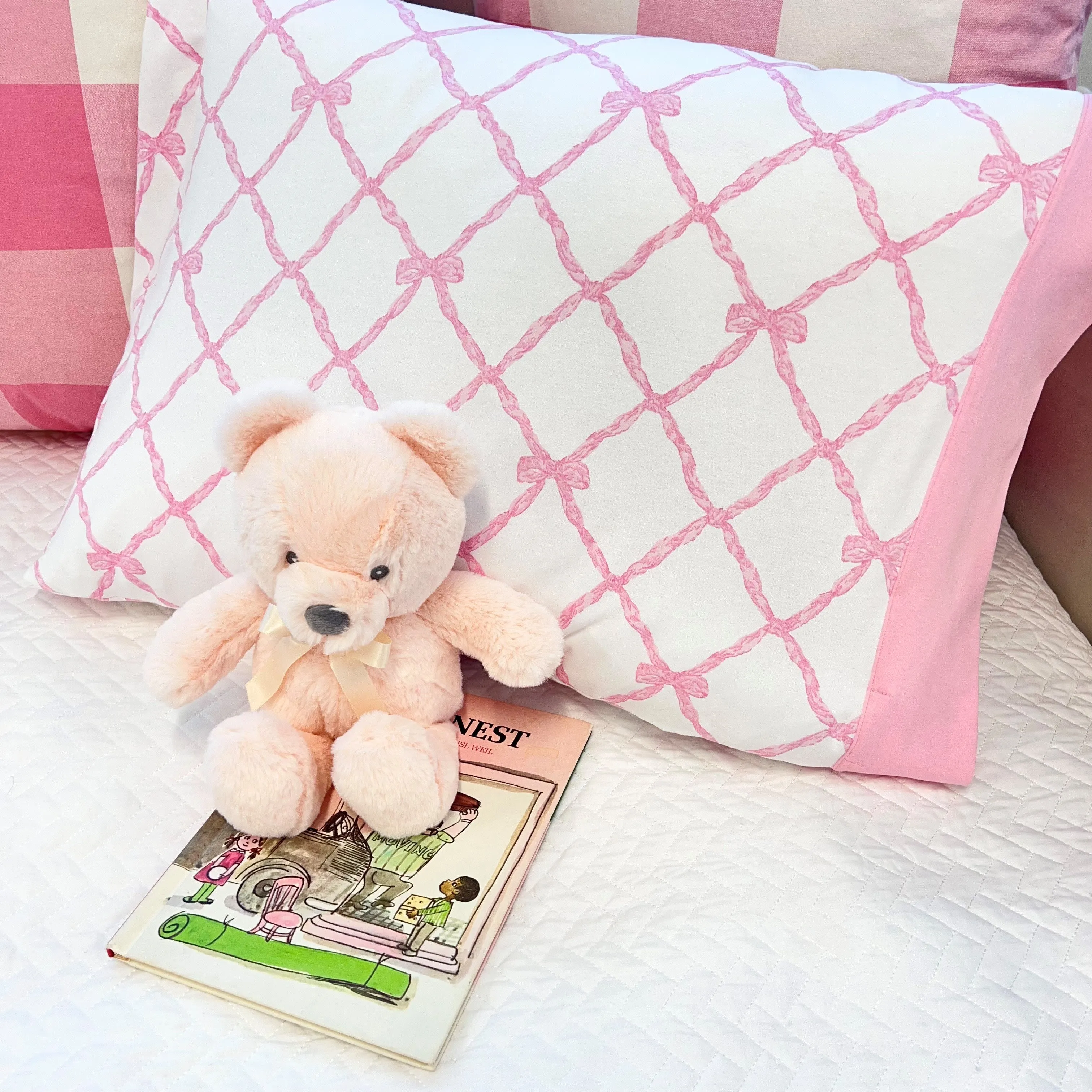 Fresh Faced Pillowcase - Belle Meade Bow with Pier Party Pink