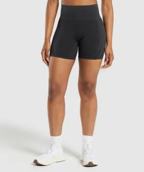 Gymshark Contour Heart Seamless Shorts - Black/Asphalt Grey