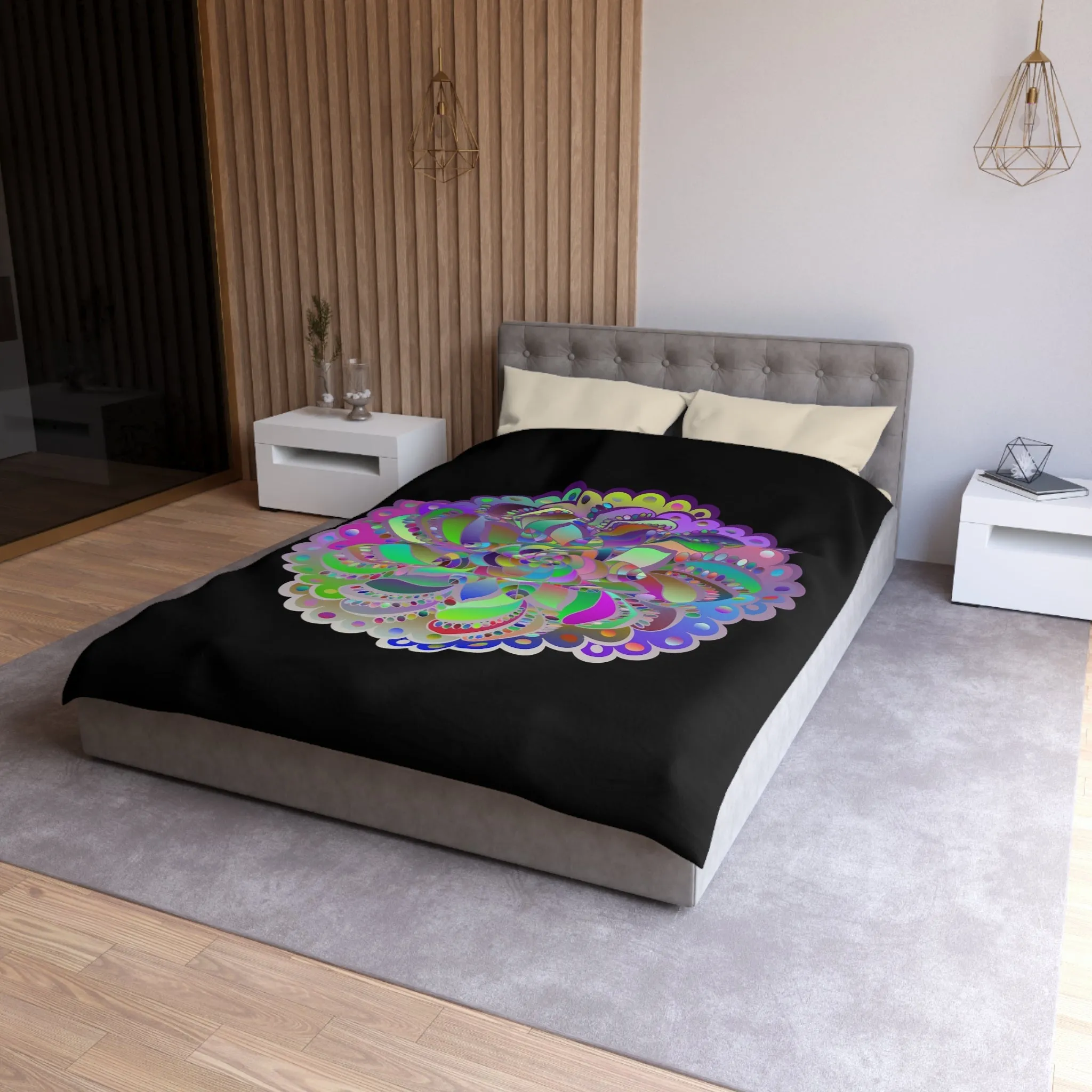 Handmade Mandala Art Microfiber Duvet Cover - Colorful Design