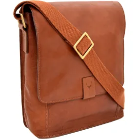 Hidesign Aiden Leather Medium Crossbody Messenger Tan