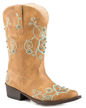 Kid's Flower Sparkles Western Boots