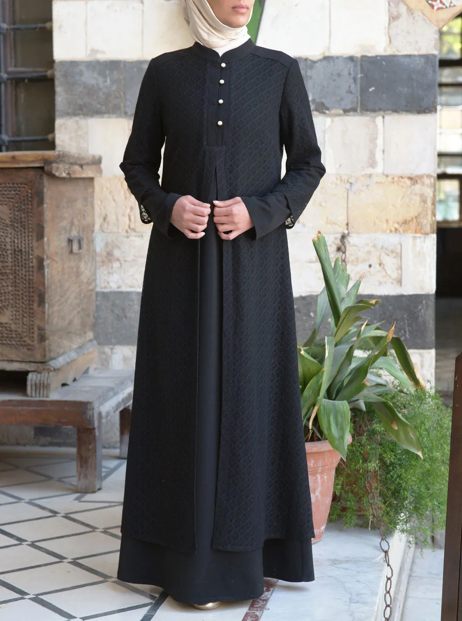 Lace Layered Abaya Gown