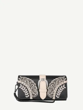 Montana West Cut-Out Floral Buckle Wallet