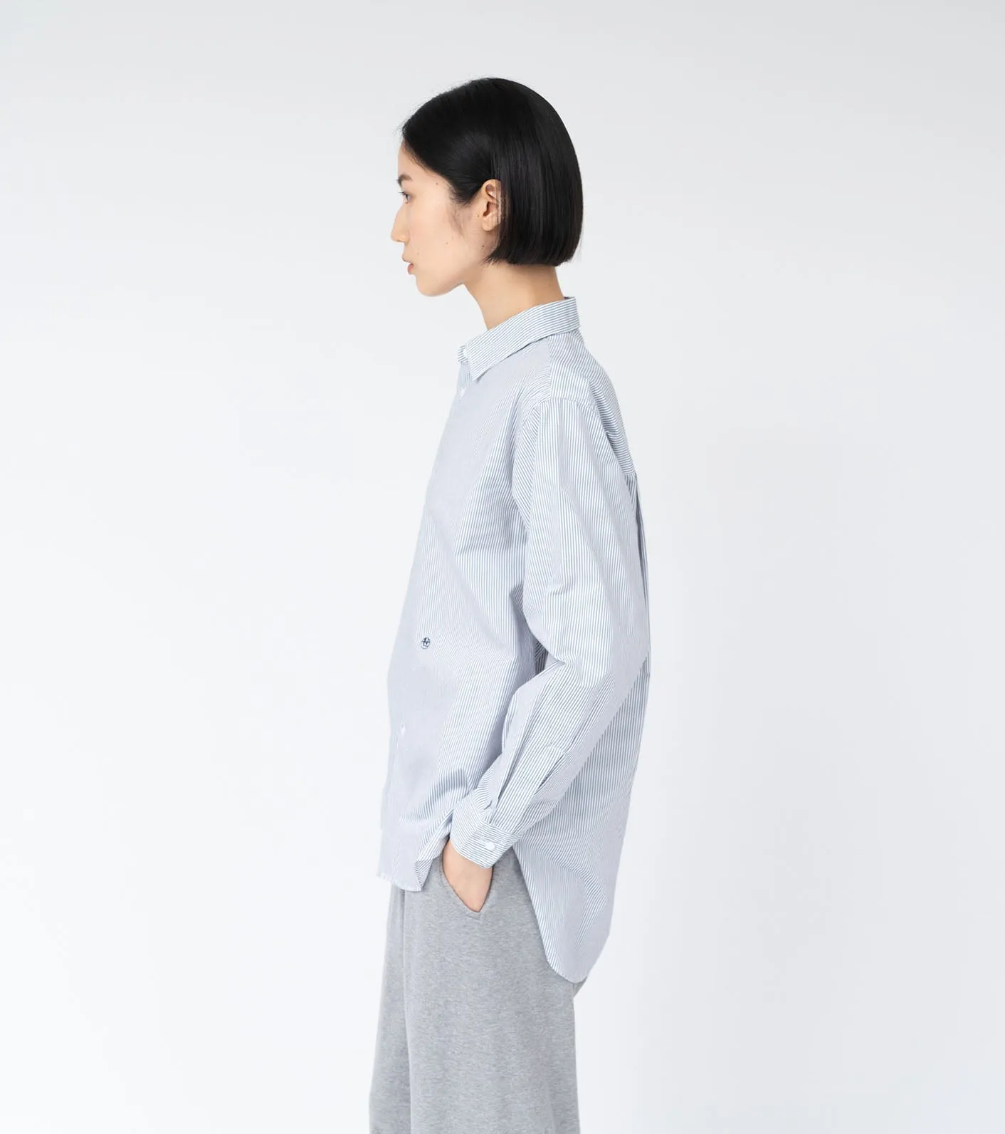 Regular Collar Stripe Wind Shirt