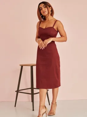 Tiana Burgundy Column Dress