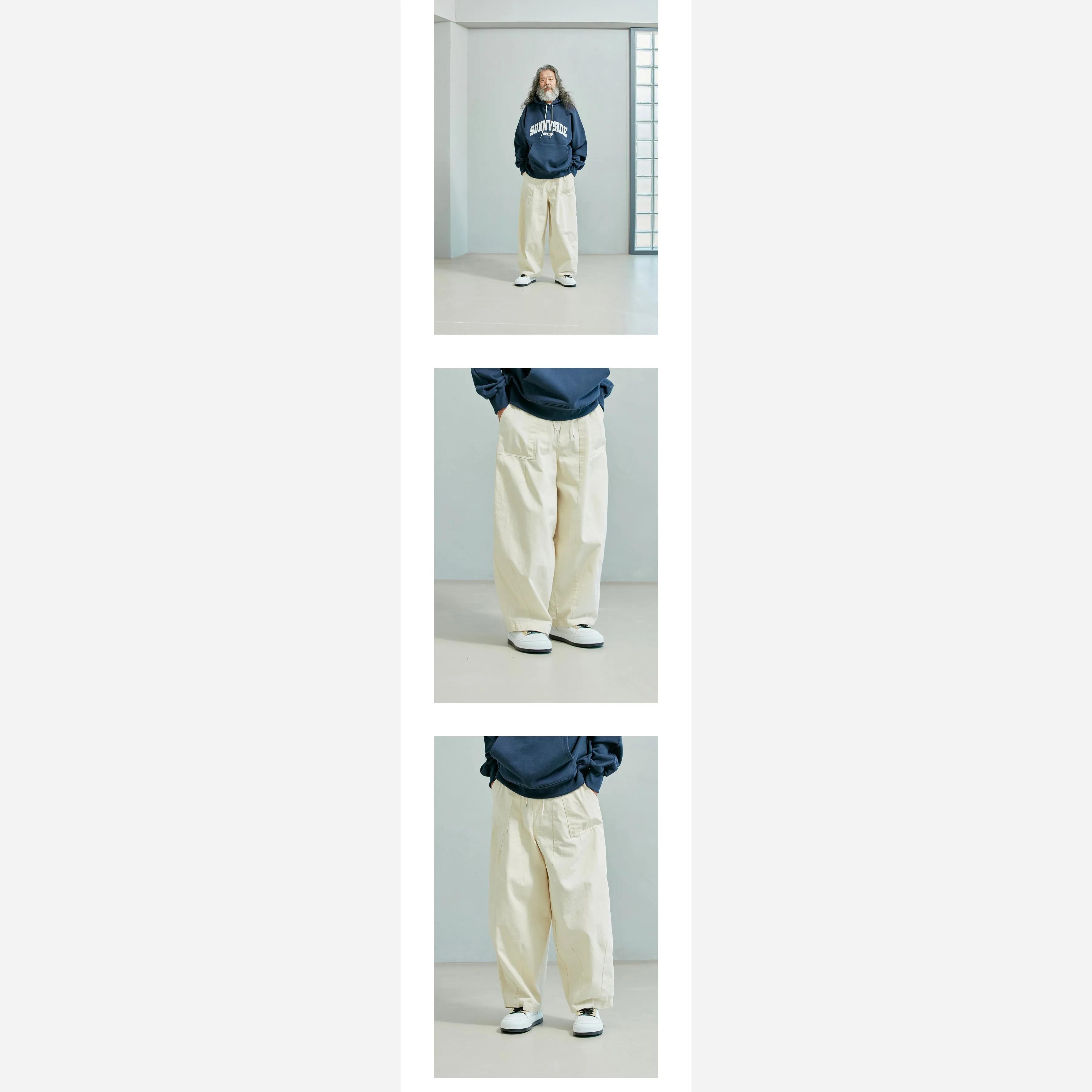 TWILL BALLOON PANTS - IVORY